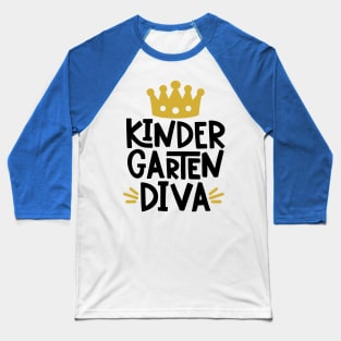 Kindergarten Diva Girls Cute Back to School Baseball T-Shirt